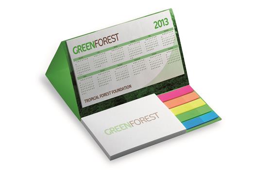 9407417  PM260 Bordkalender softback wire-o 150x175mm med Sticky notes og indeksmarkører